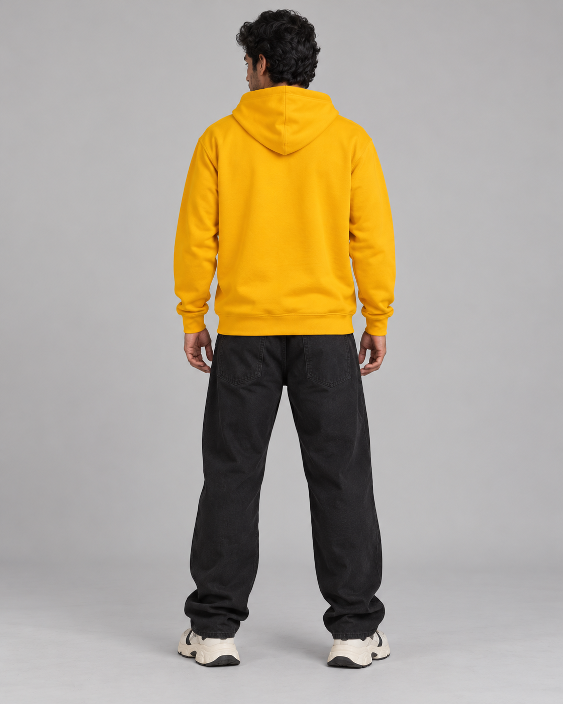 BRATMA Unisex Adult Solid Mustard Hooded Sweatshirt | Cotton Blend Fleece | Regular Fit | Long Sleeves | Front Pocket | Mustard
