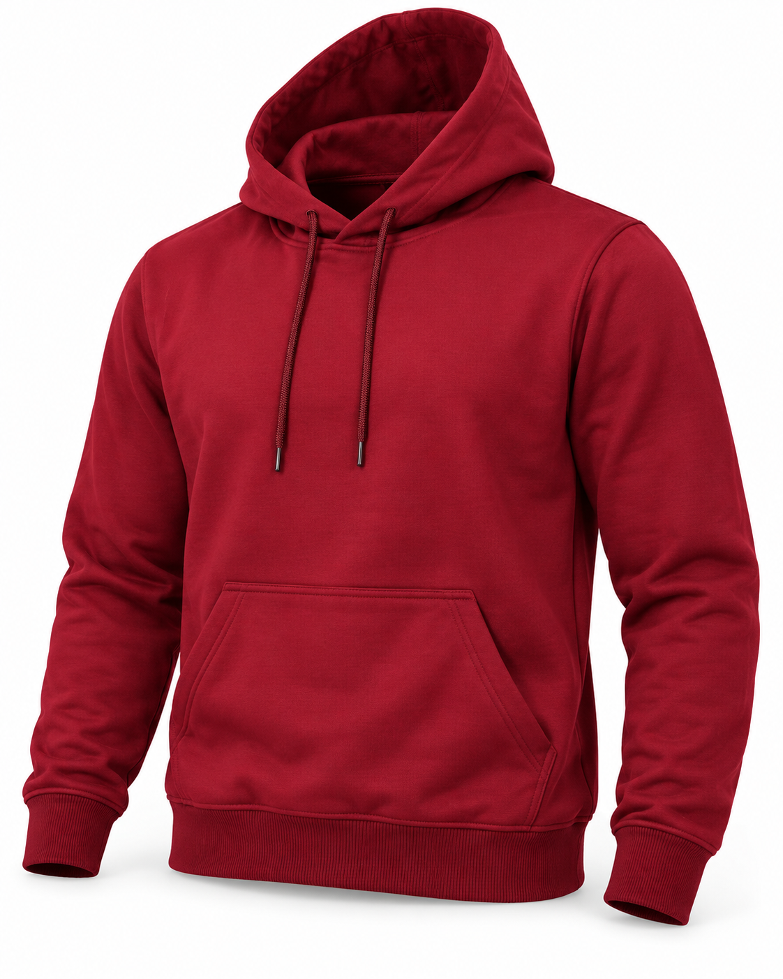 BRATMA Unisex Adult Solid Maroon Hooded Sweatshirt | Cotton Blend Fleece | Regular Fit | Long Sleeves | Front Pocket | Maroon