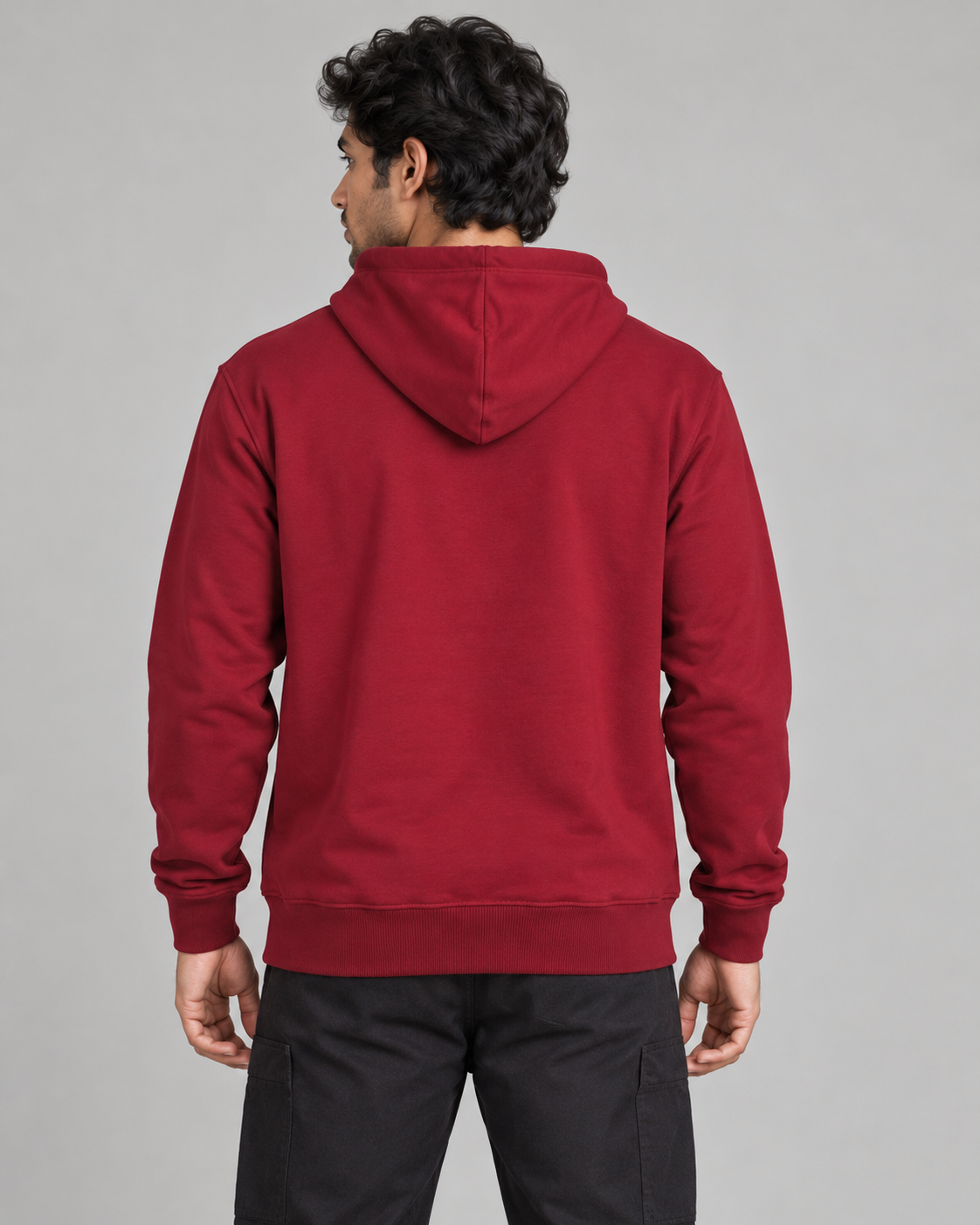 BRATMA Unisex Adult Solid Maroon Hooded Sweatshirt | Cotton Blend Fleece | Regular Fit | Long Sleeves | Front Pocket | Maroon