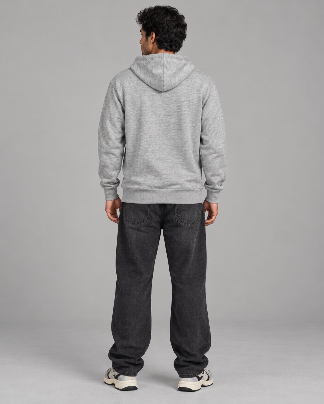 BRATMA Unisex Adult Solid Grey Melange Hooded Sweatshirt | Cotton Blend Fleece | Regular Fit | Long Sleeves | Front Pocket | Grey Melange