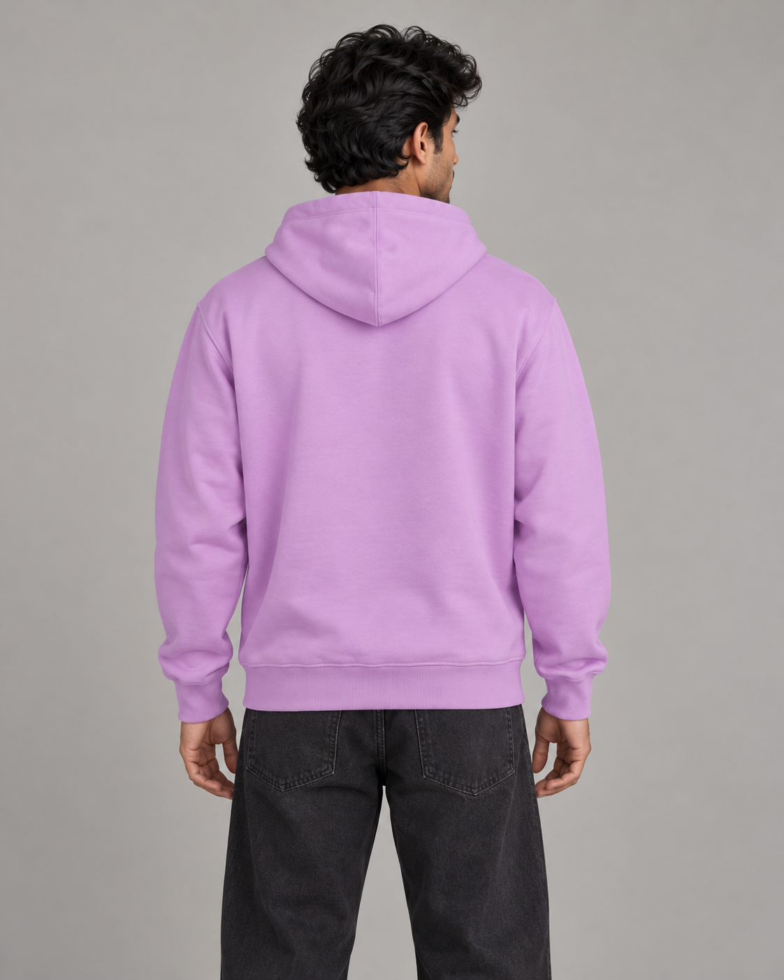 BRATMA Unisex Adult Solid Lavendar Hooded Sweatshirt | Cotton Blend Fleece | Regular Fit | Long Sleeves | Front Pocket | Lavendar