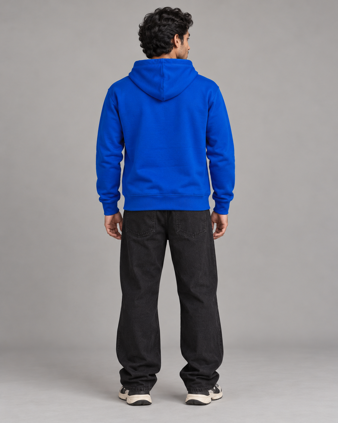 BRATMA Unisex Adult Solid Royal Blue Hooded Sweatshirt | Cotton Blend Fleece | Regular Fit | Long Sleeves | Front Pocket | Royal Blue
