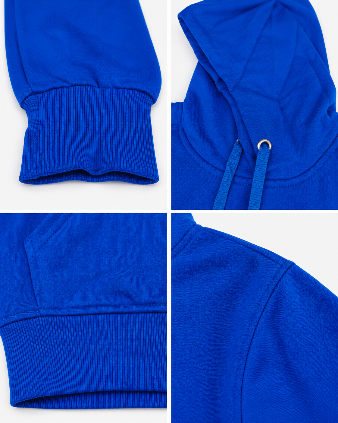 BRATMA Unisex Adult Solid Royal Blue Hooded Sweatshirt | Cotton Blend Fleece | Regular Fit | Long Sleeves | Front Pocket | Royal Blue