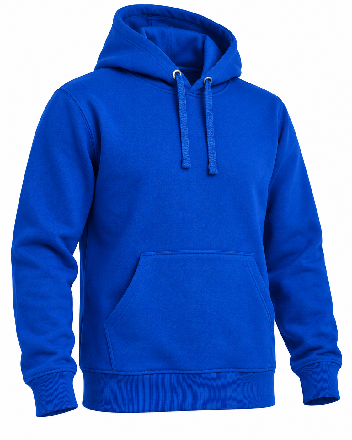 BRATMA Unisex Adult Solid Royal Blue Hooded Sweatshirt | Cotton Blend Fleece | Regular Fit | Long Sleeves | Front Pocket | Royal Blue