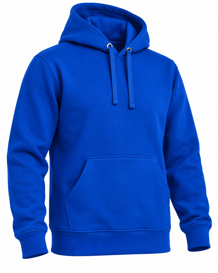 BRATMA Unisex Adult Solid Royal Blue Hooded Sweatshirt | Cotton Blend Fleece | Regular Fit | Long Sleeves | Front Pocket | Royal Blue