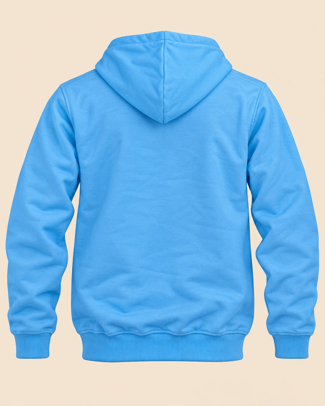 BRATMA Unisex Adult Solid Sky Blue Hooded Sweatshirt | Cotton Blend Fleece | Regular Fit | Long Sleeves | Front Pocket | Sky Blue