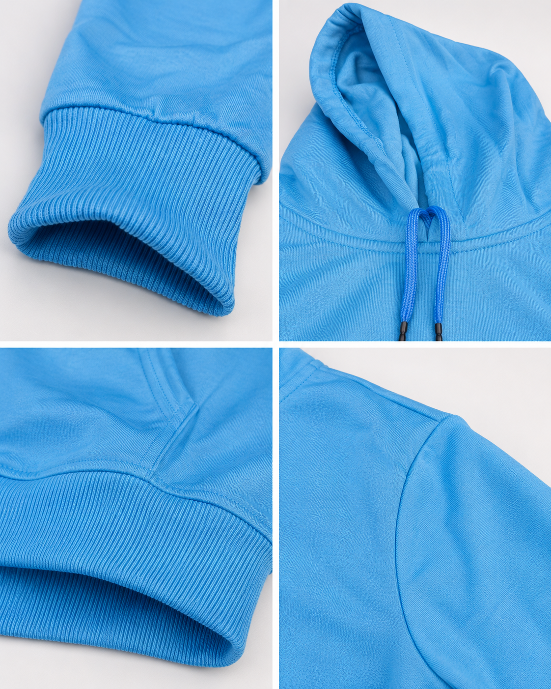 BRATMA Unisex Adult Solid Sky Blue Hooded Sweatshirt | Cotton Blend Fleece | Regular Fit | Long Sleeves | Front Pocket | Sky Blue