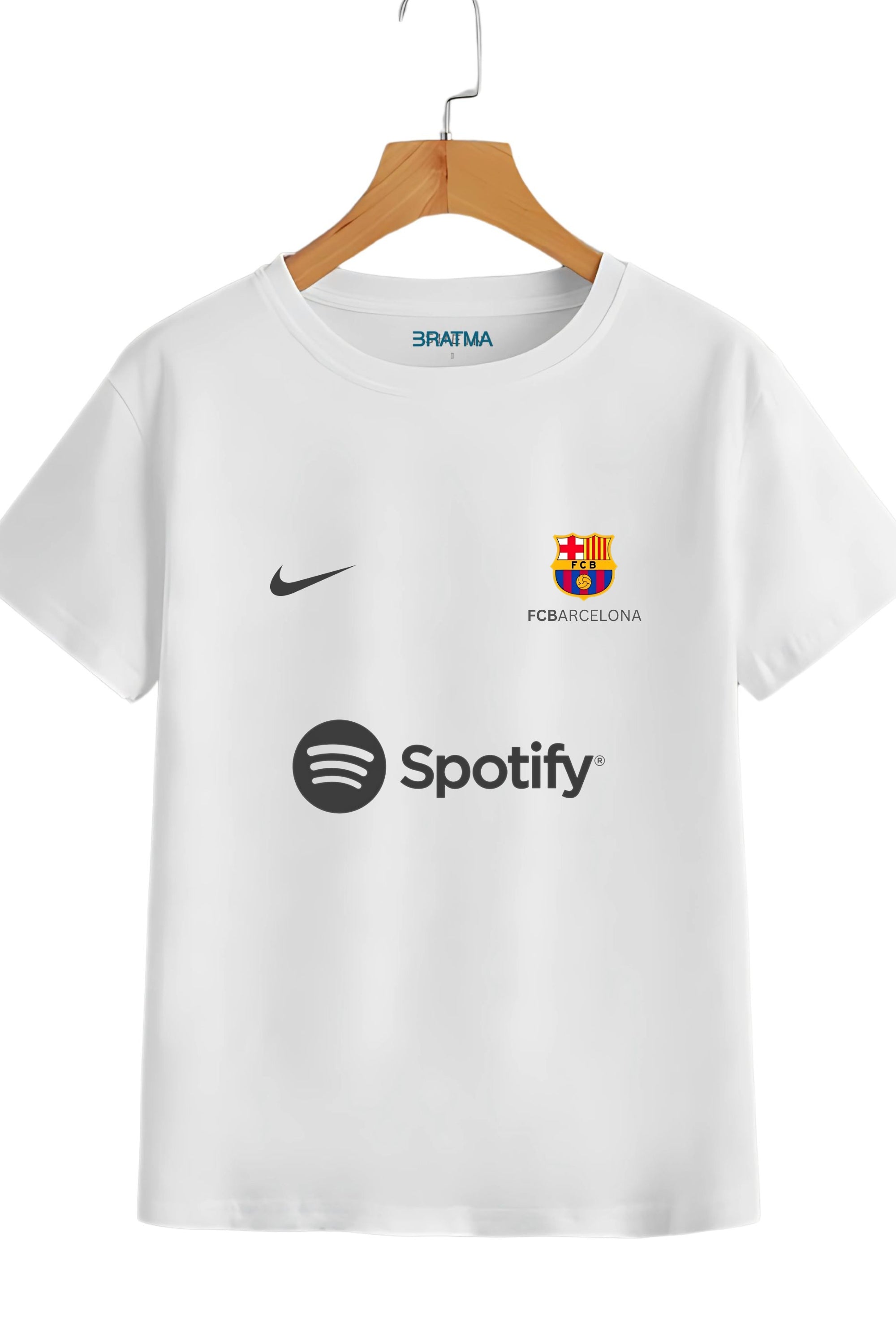 FC Barcelona Football T-Shirt, White, Cotton