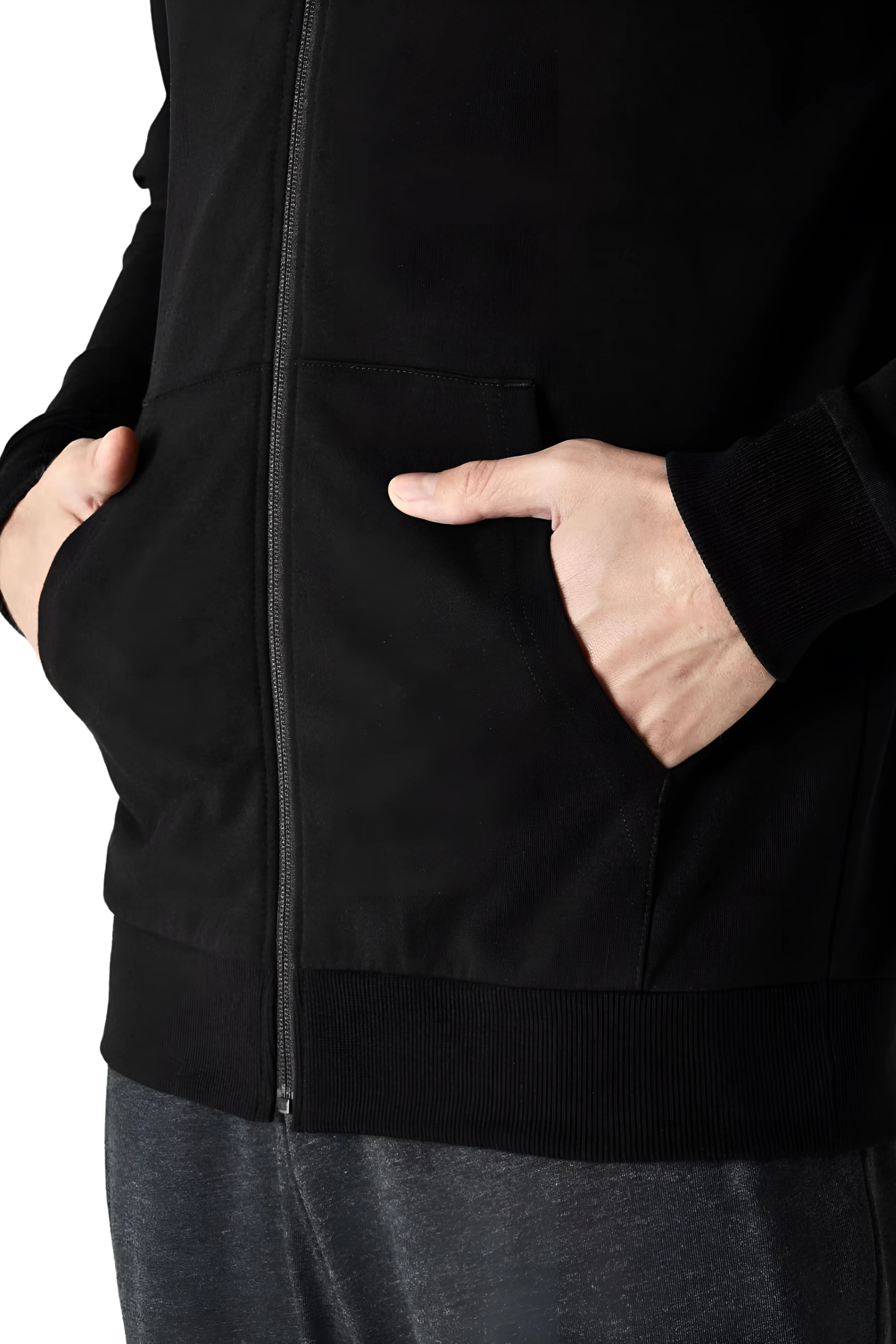 Solid Color Hoodie for Men Full Sleeve Hooded Sweatshirt