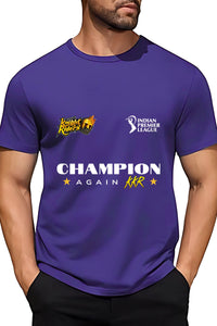 IPL KKR Champion T-Shirt, Black, Soft Stretchable Polyester, Cricket Fan Jersey, Indian Premier League