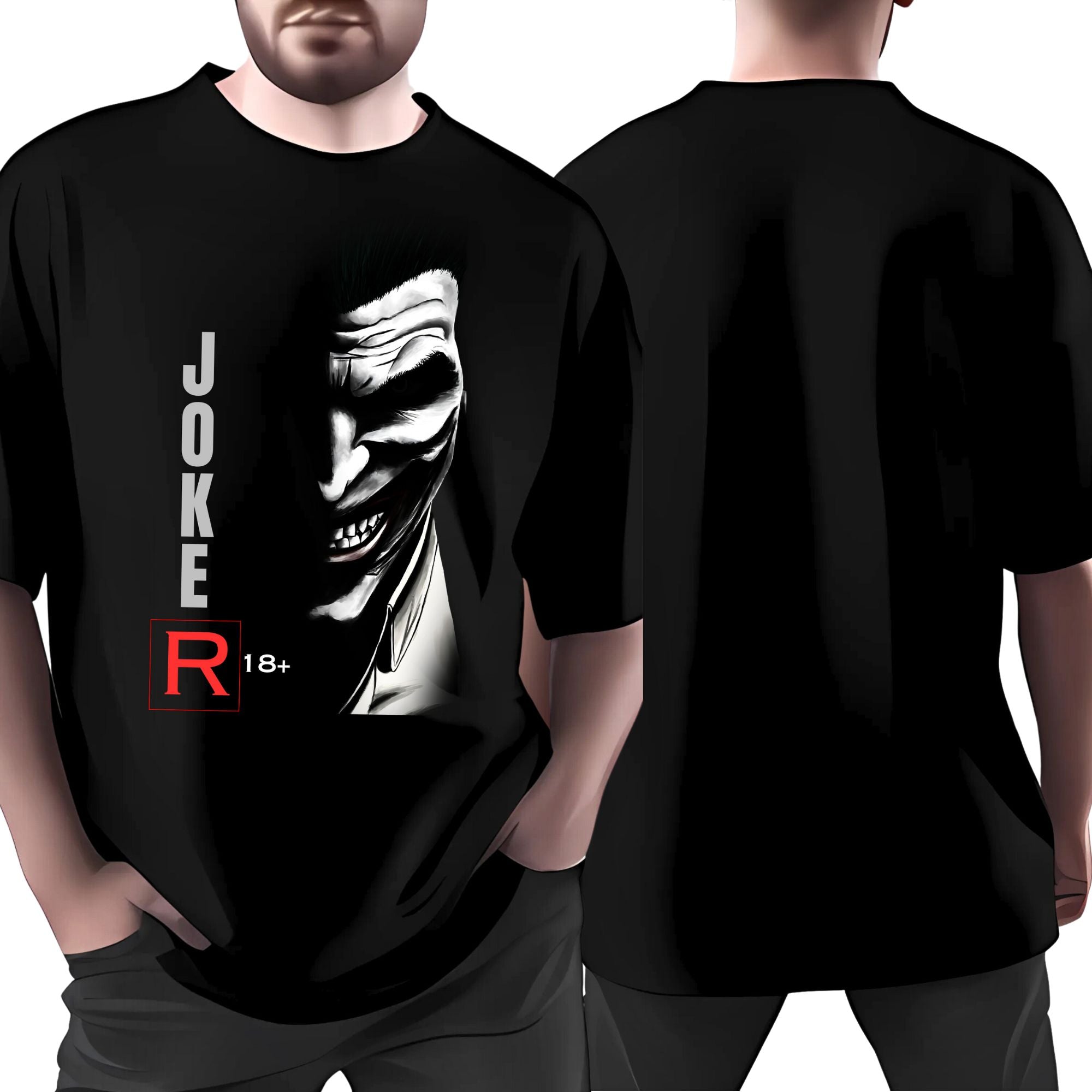 JOKER MOVIE GRAPHICS BLACK OVERSIZE T-SHIRT FOR MEN & WOMEN