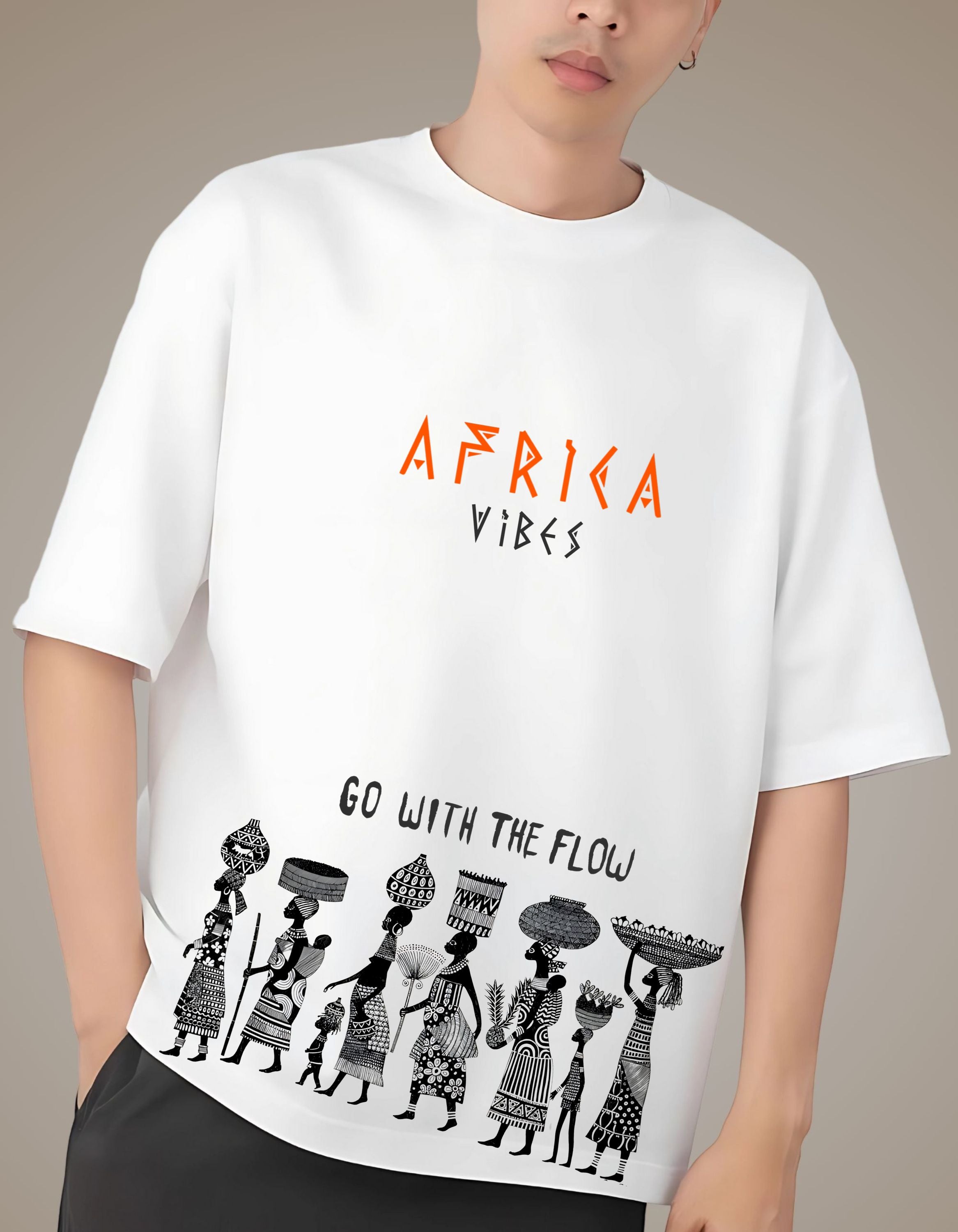 AFRIKA TRIBAL ART OVERSIZE T-SHIRT FOR MEN & WOMEN