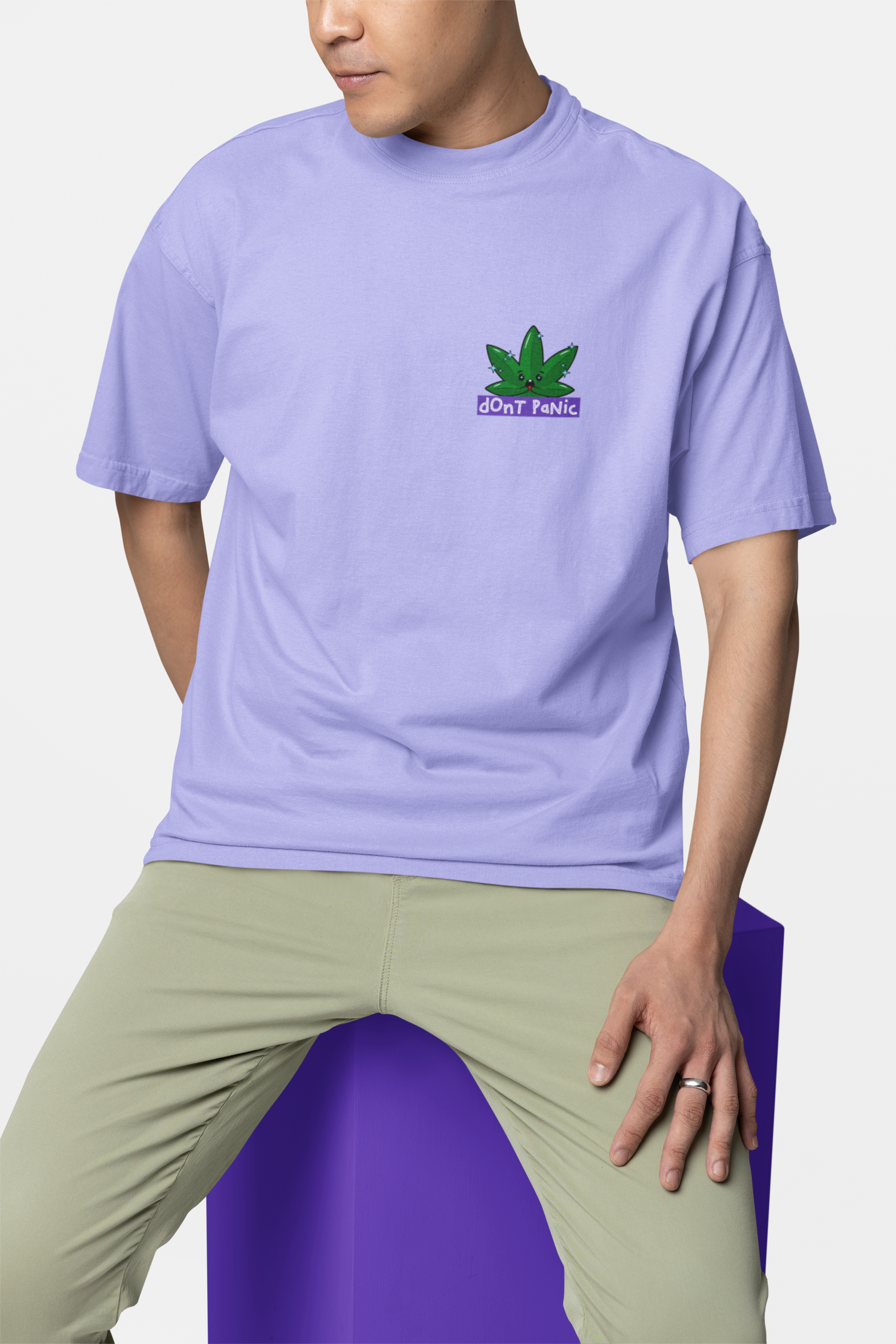 BRATMA Men's Weed Printed Oversized T-shirt