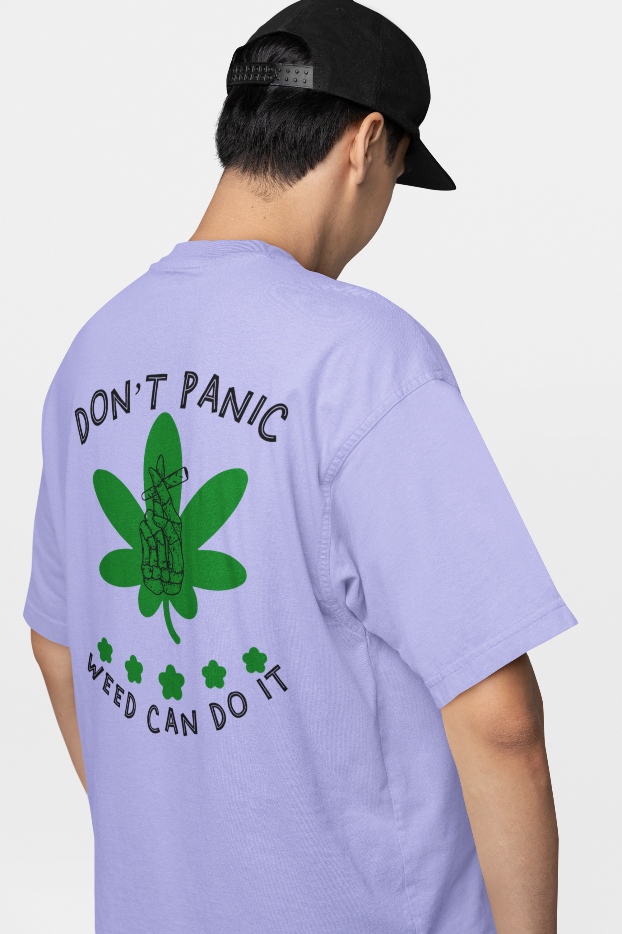 BRATMA Men's Weed Printed Oversized T-shirt