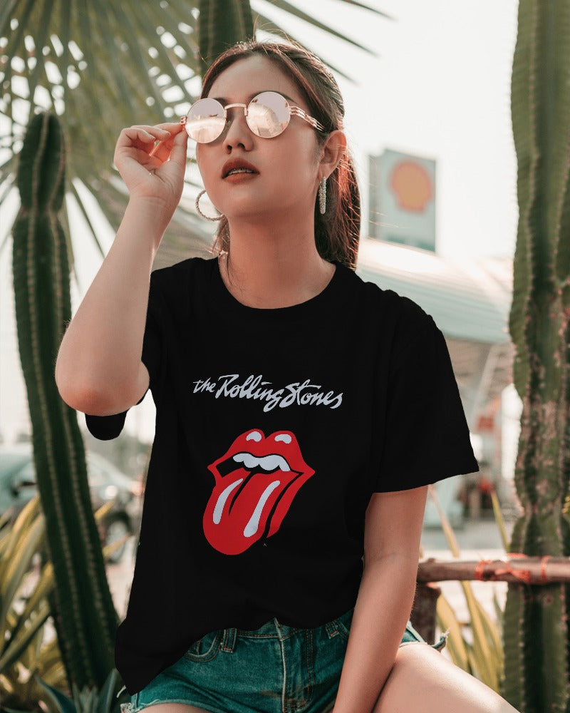 The Rolling Stone Music Band Graphics Tshirt Black