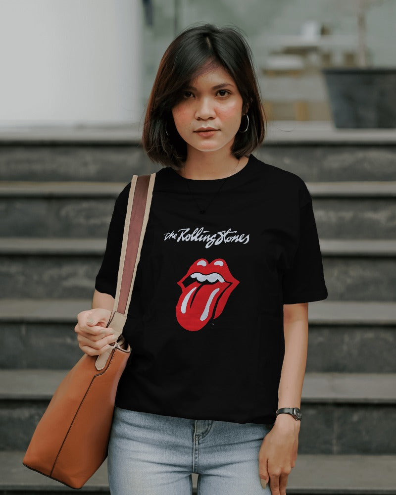 The Rolling Stone Music Band Graphics Tshirt Black