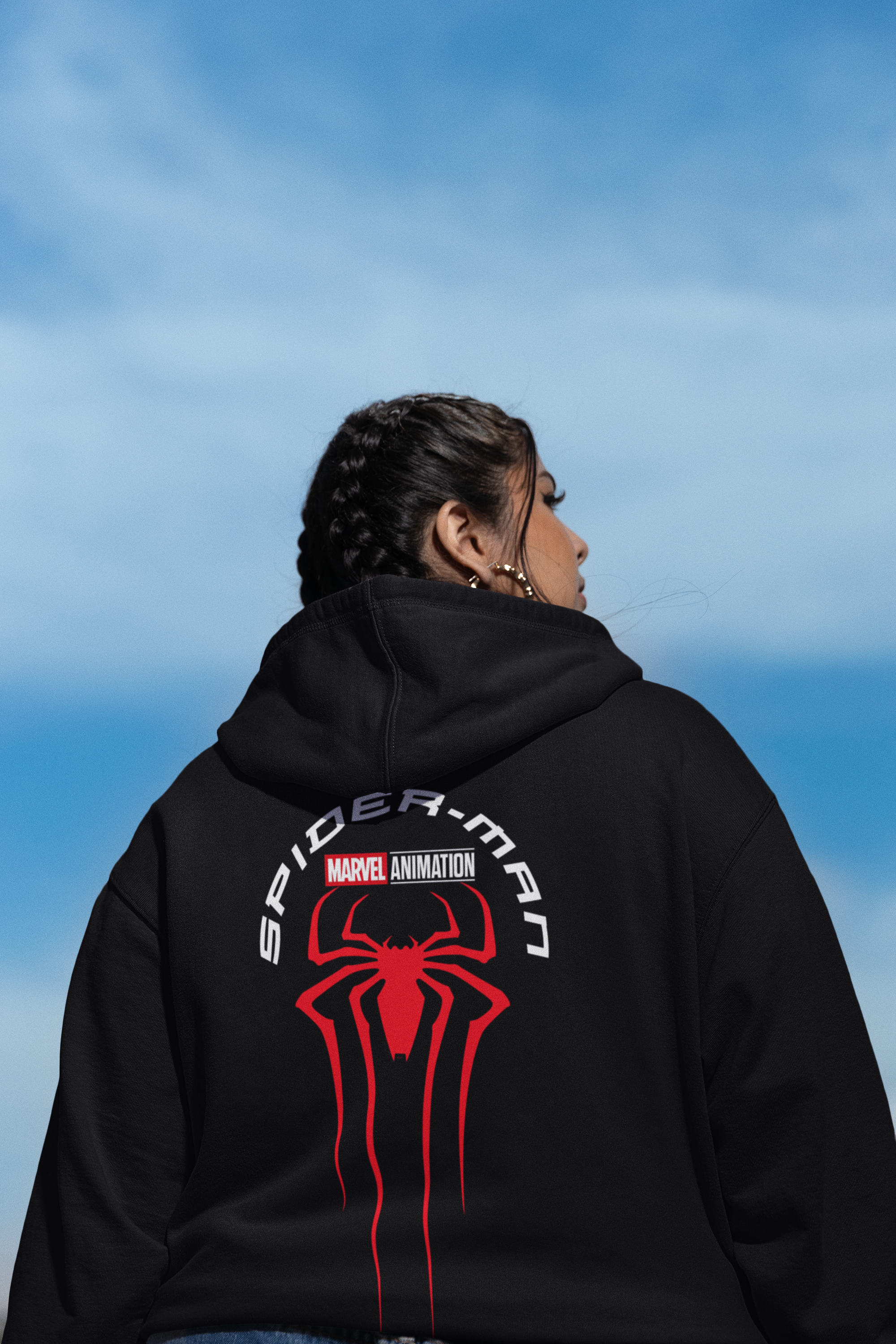 SPIDER-MAN FRONT BACK GRAPHICS PRINTED HOODIE FOR MAN/WOMEN