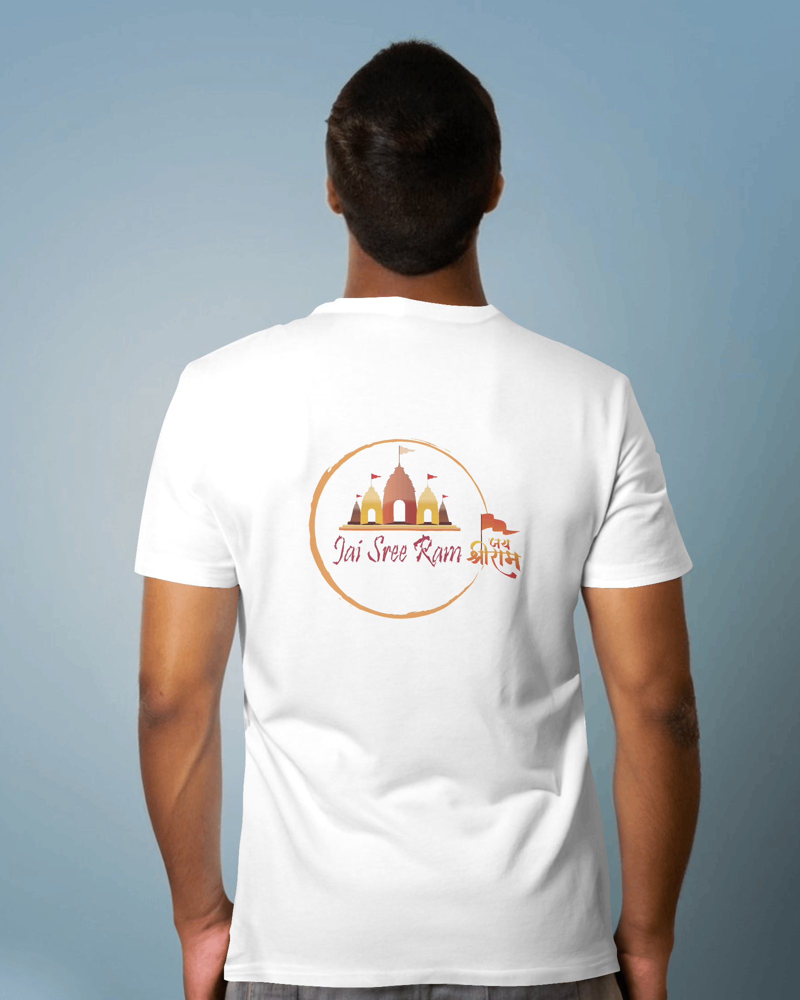 Jai Sri Ram - Ram Mandir Printed Tshirts White | BACK SIDE PRINT | Ayodhya