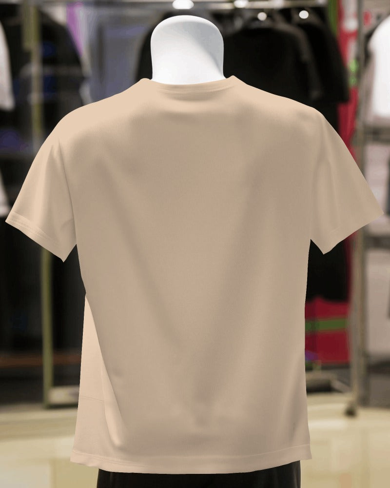 Solid Colour Round Neck Half Sleeve Cotton Tshirt