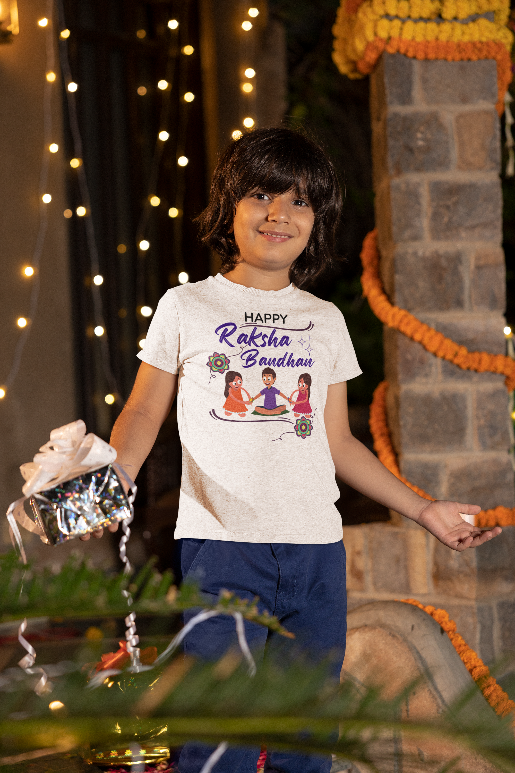 Happy Raksha Bandhan Printed Tshirt for Kids