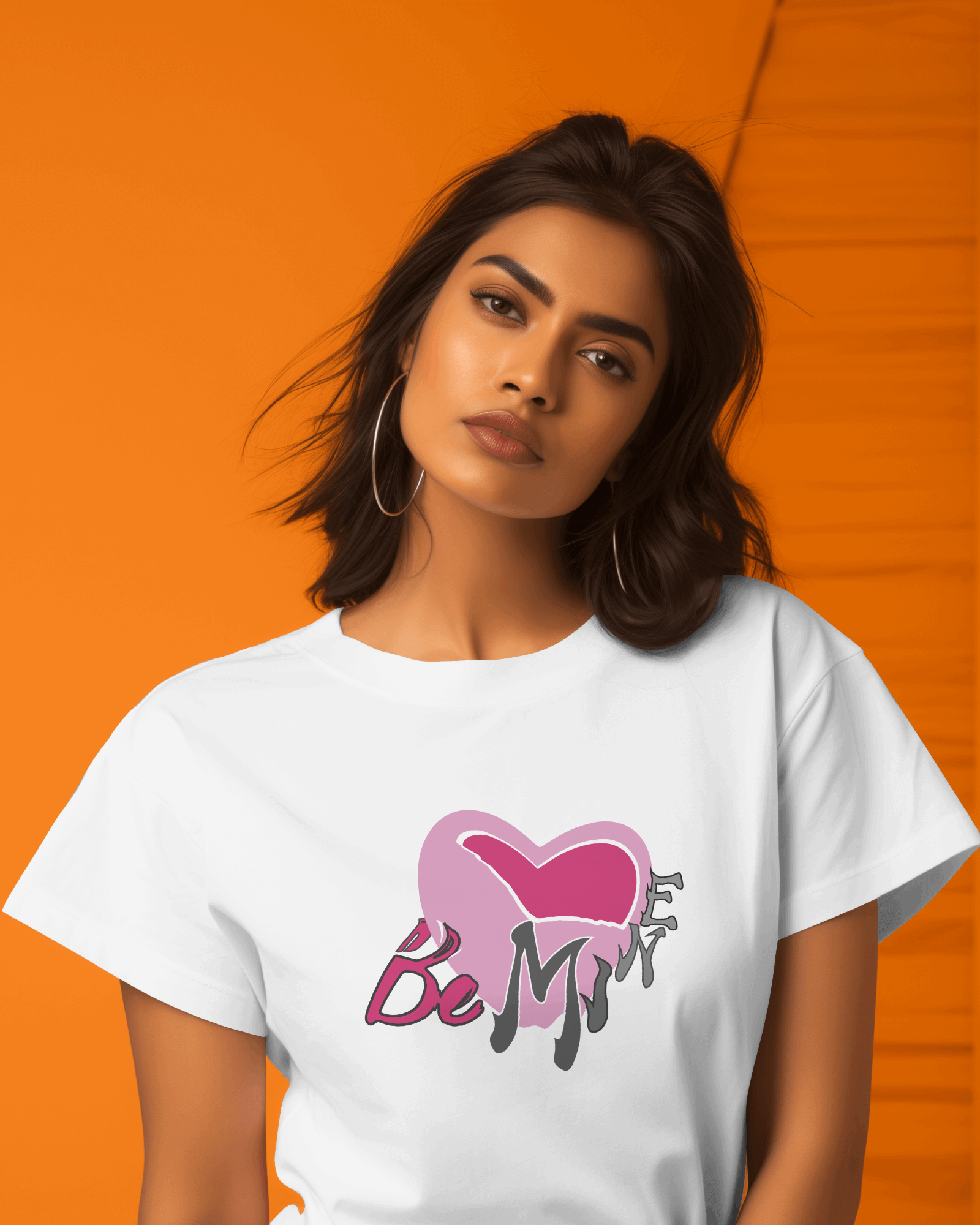 Heart shape printed tshirt for women