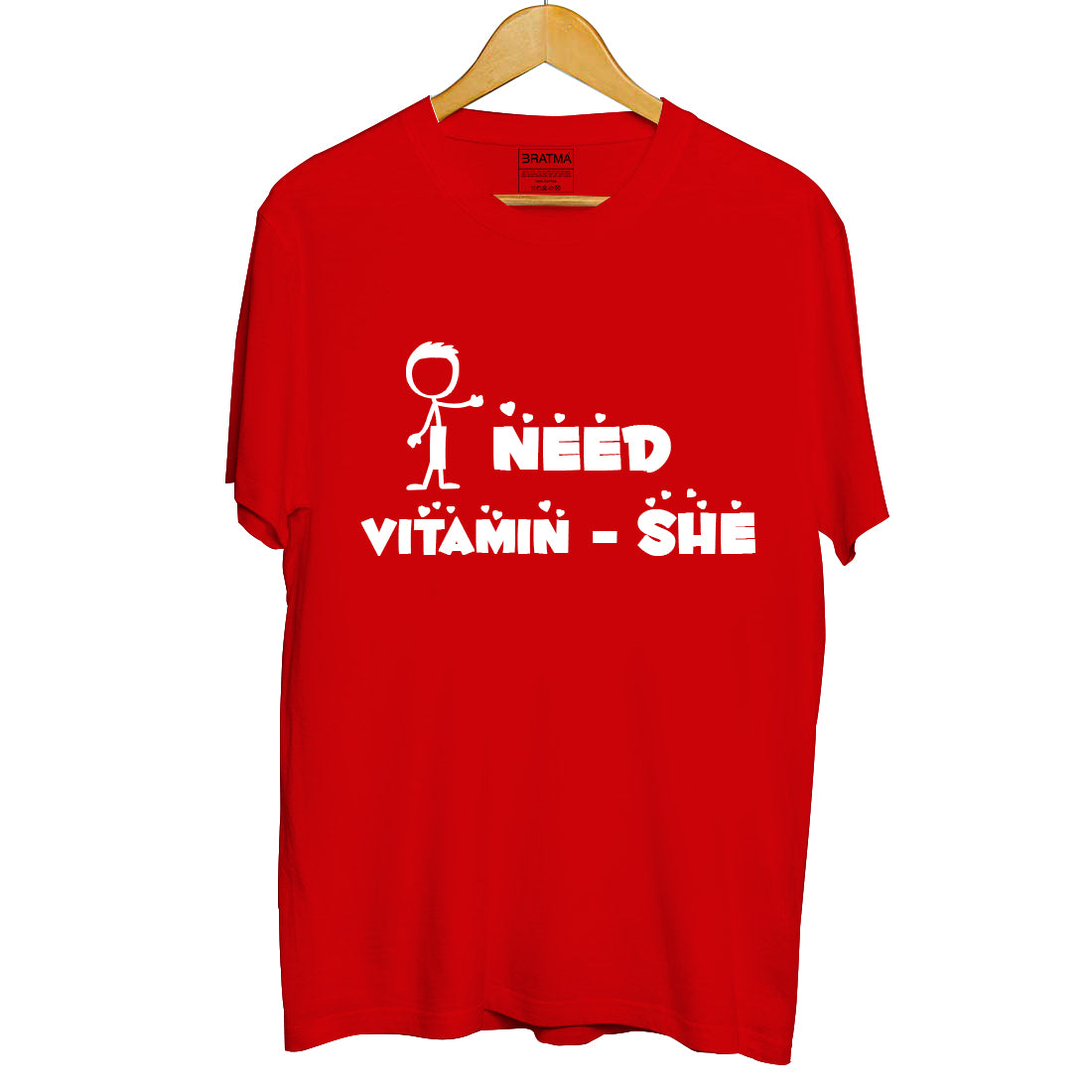 Bratma Multi Vitamin Printed Couple T-Shirt