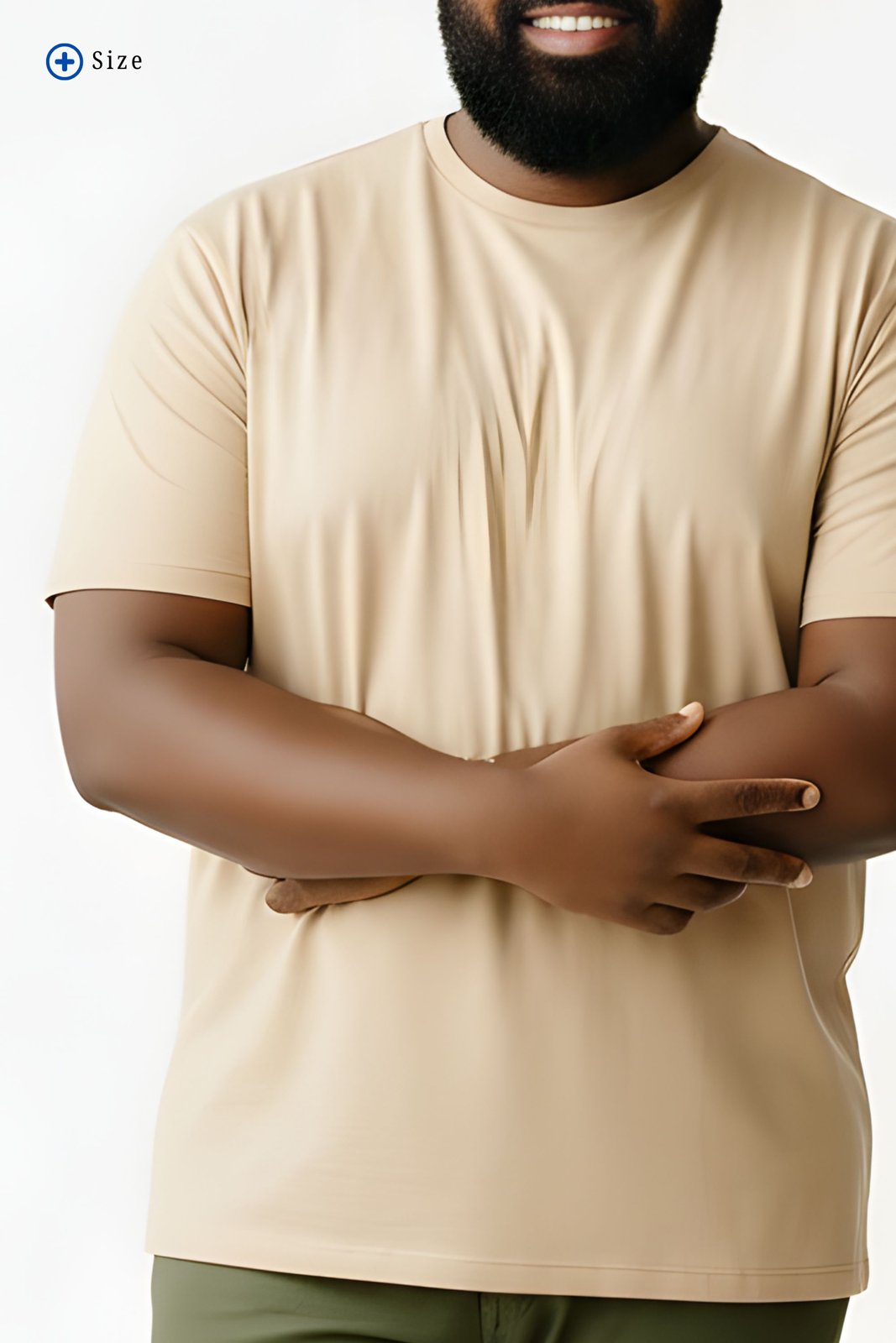 BRATMA Men's plus size t-shirt Beige