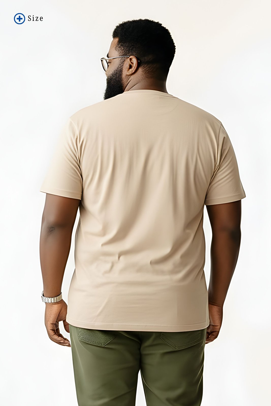 BRATMA Men's plus size t-shirt Beige