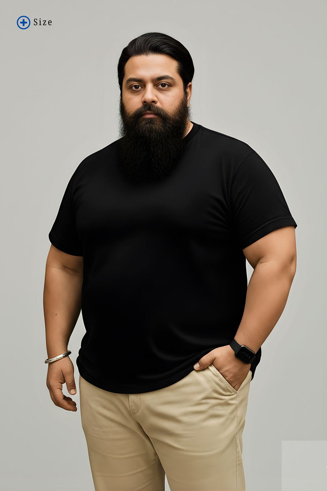 BRATMA Men's plus size t-shirt Black