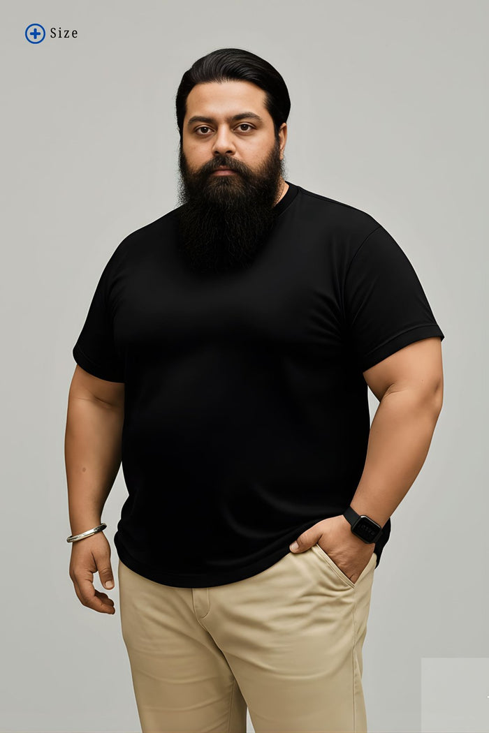 BRATMA Men's plus size t-shirt Black