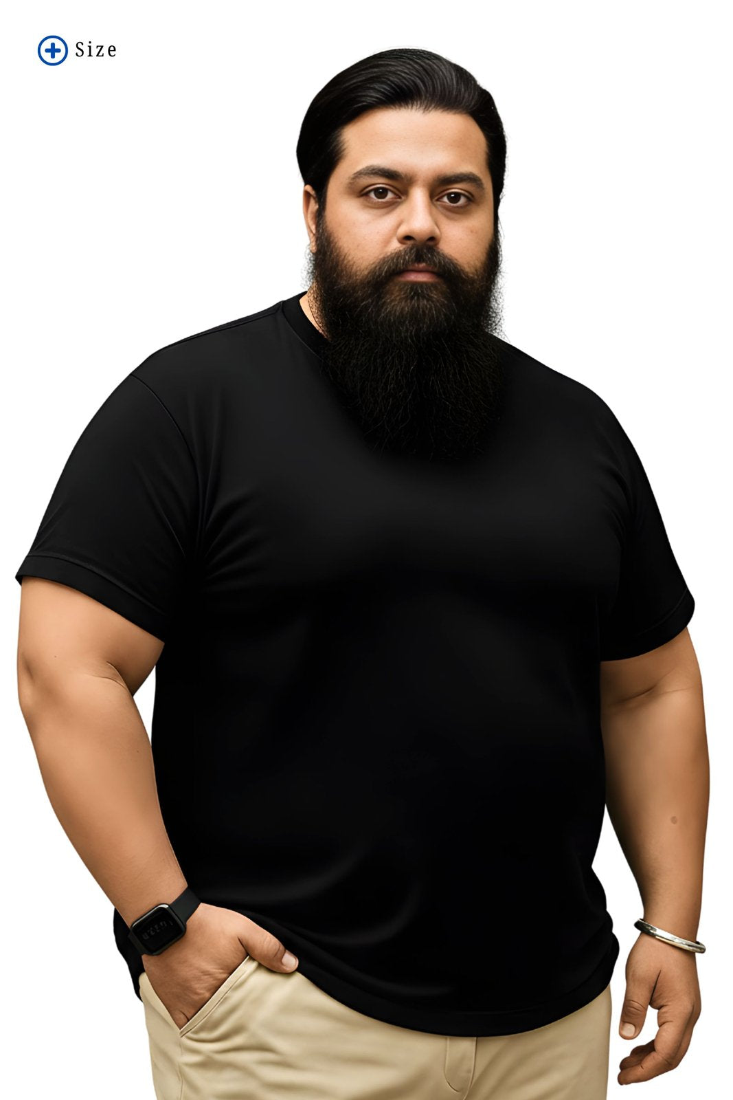 BRATMA Men's plus size t-shirt Black