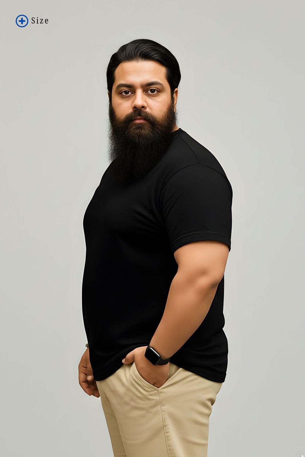BRATMA Men's plus size t-shirt Black