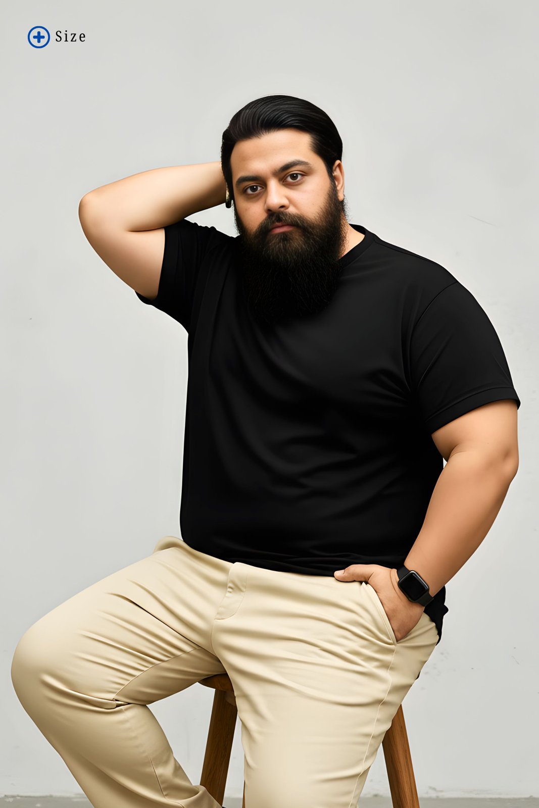 BRATMA Men's plus size t-shirt Black