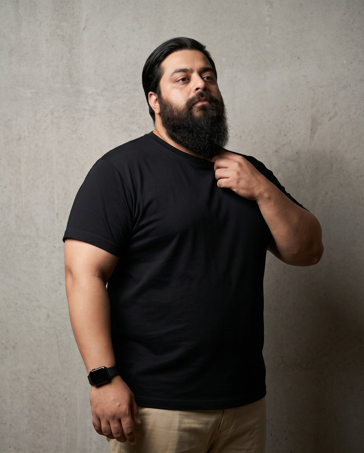 BRATMA Men's plus size t-shirt Black