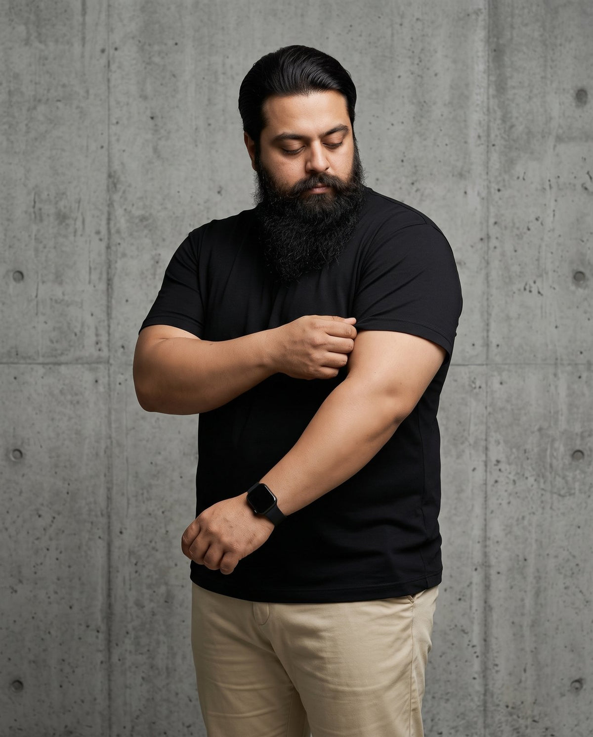 BRATMA Men's plus size t-shirt Black