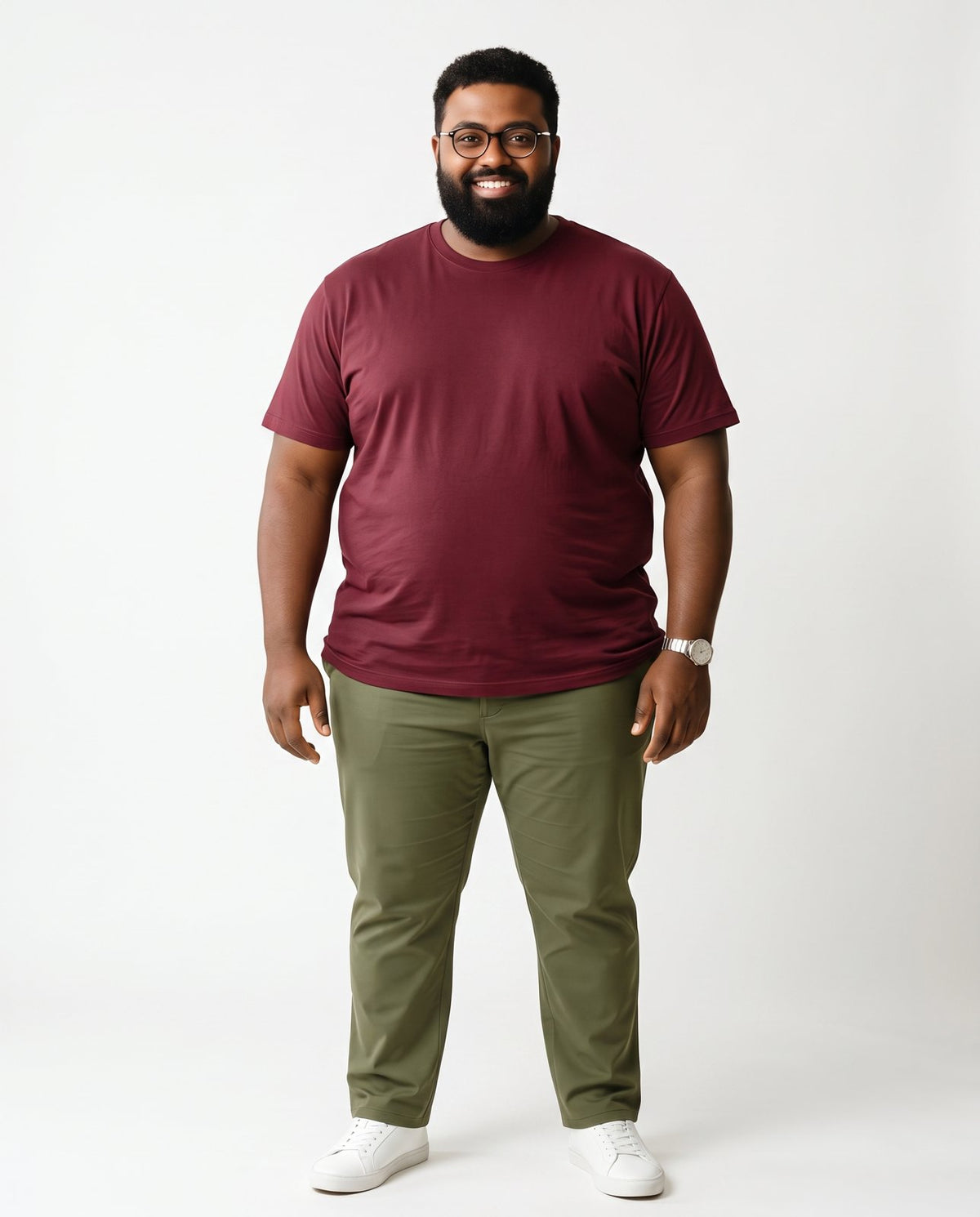 BRATMA Men's plus size t-shirt Maroon