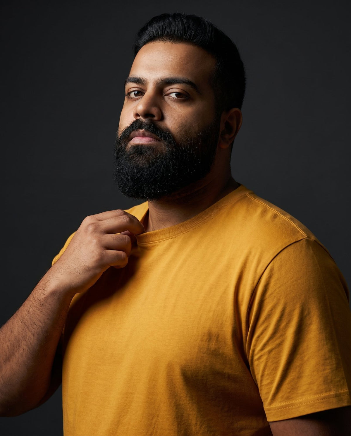 BRATMA Men's plus size t-shirt Mustard