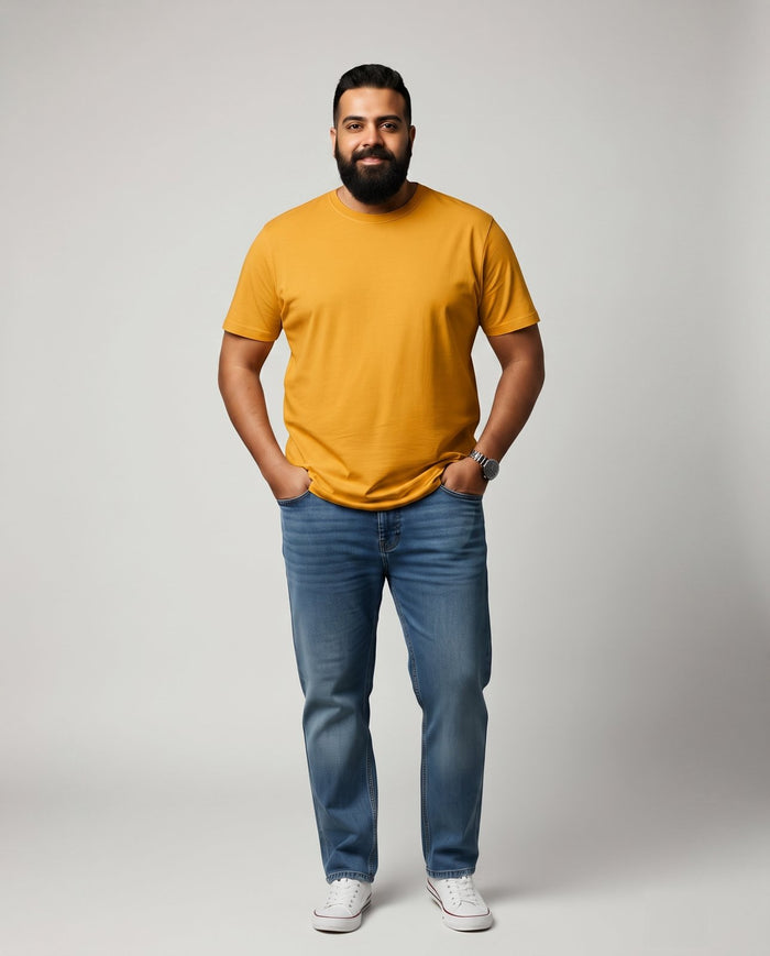 BRATMA Men's Plus Size T-Shirt – Mustard