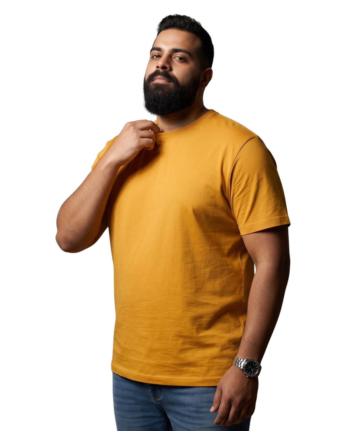 BRATMA Men's plus size t-shirt Mustard
