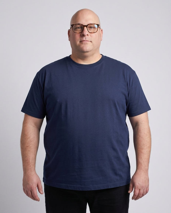 BRATMA Men's plus size t-shirt Navy Blue