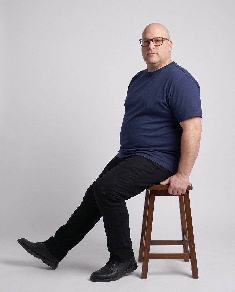 BRATMA Men's plus size t-shirt Navy Blue
