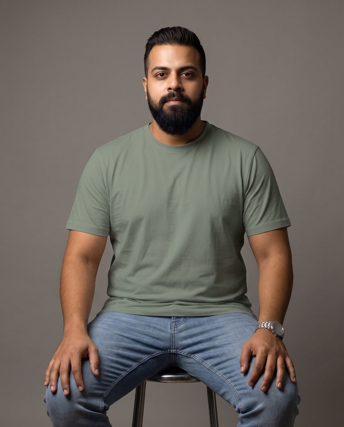 BRATMA Men's plus size t-shirt Olive