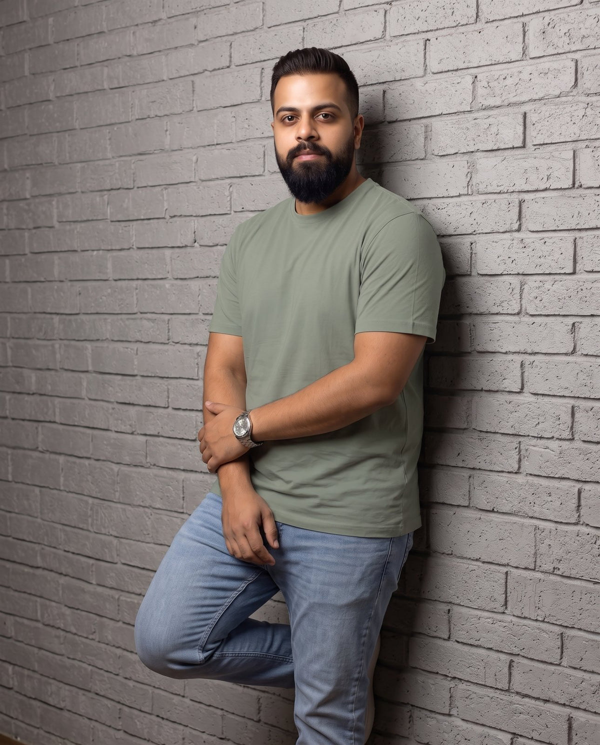 BRATMA Men's plus size t-shirt Olive