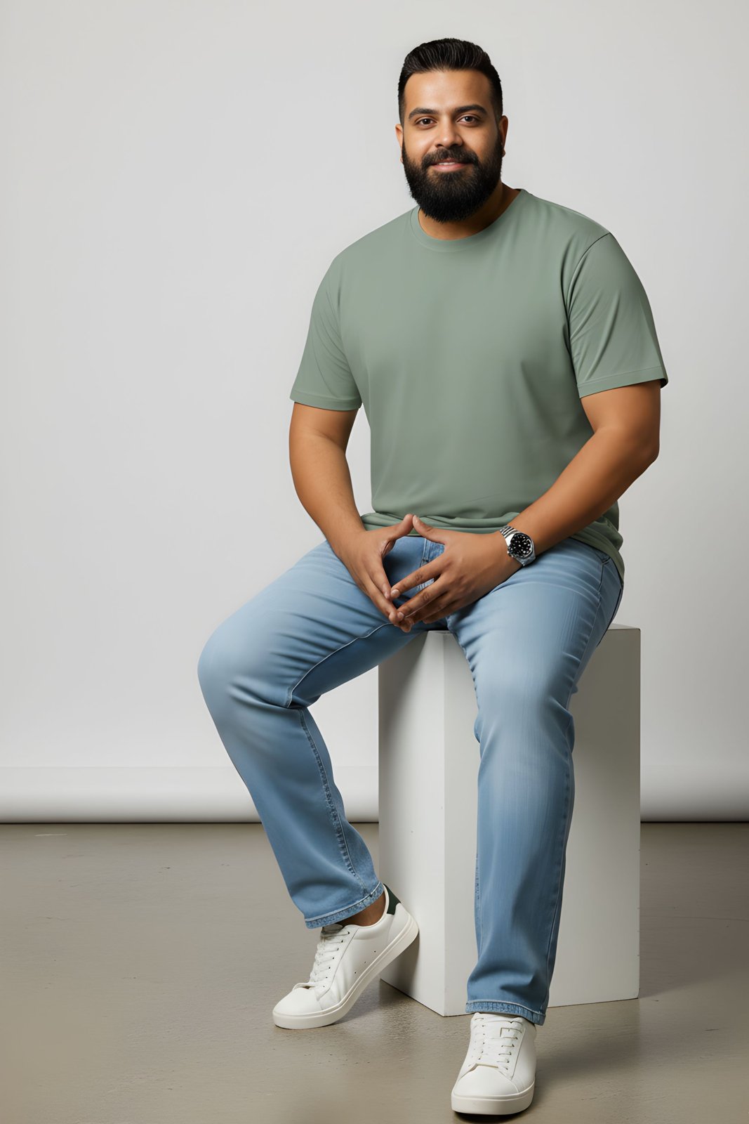BRATMA Men's plus size t-shirt Olive