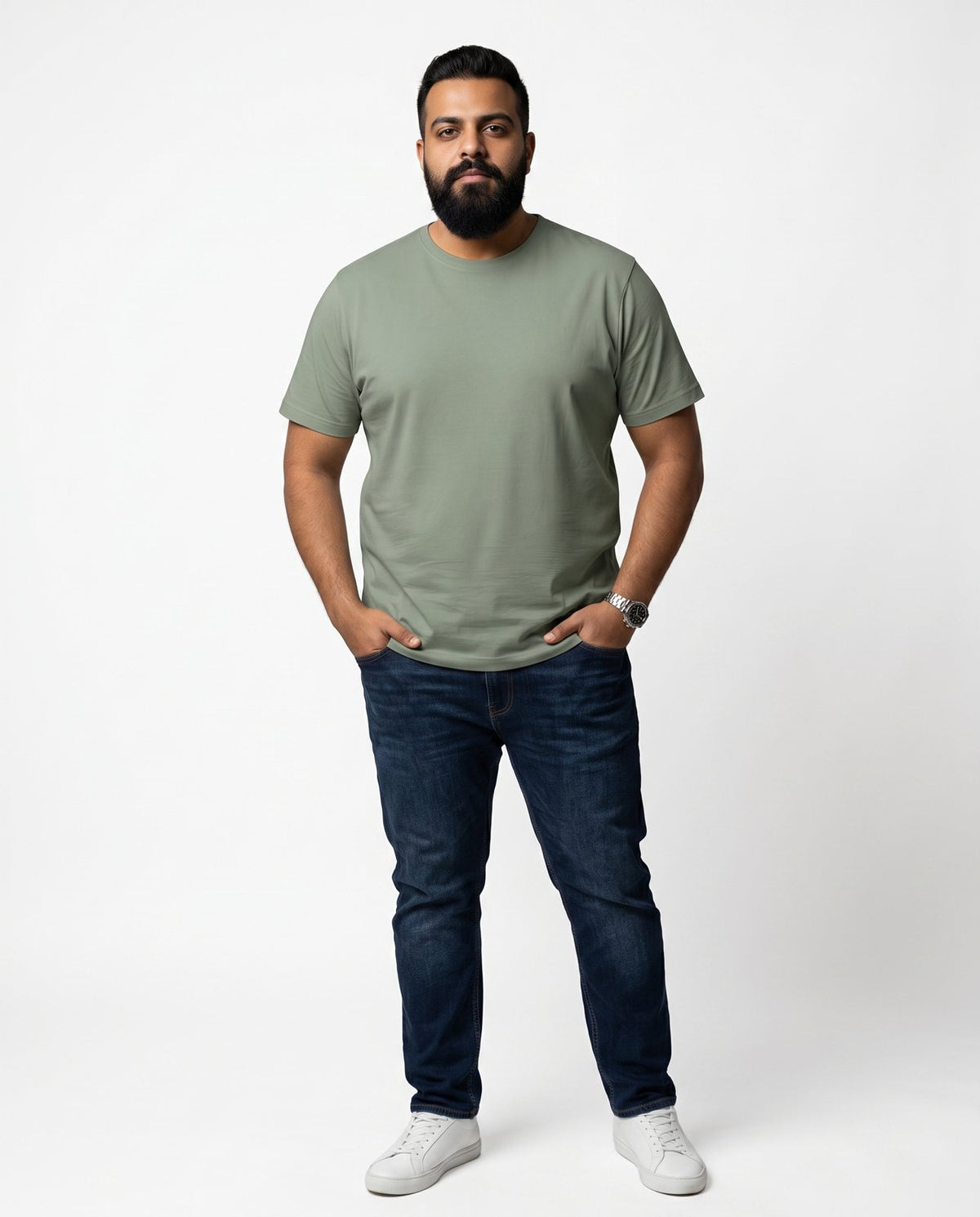 BRATMA Men's plus size t-shirt Olive