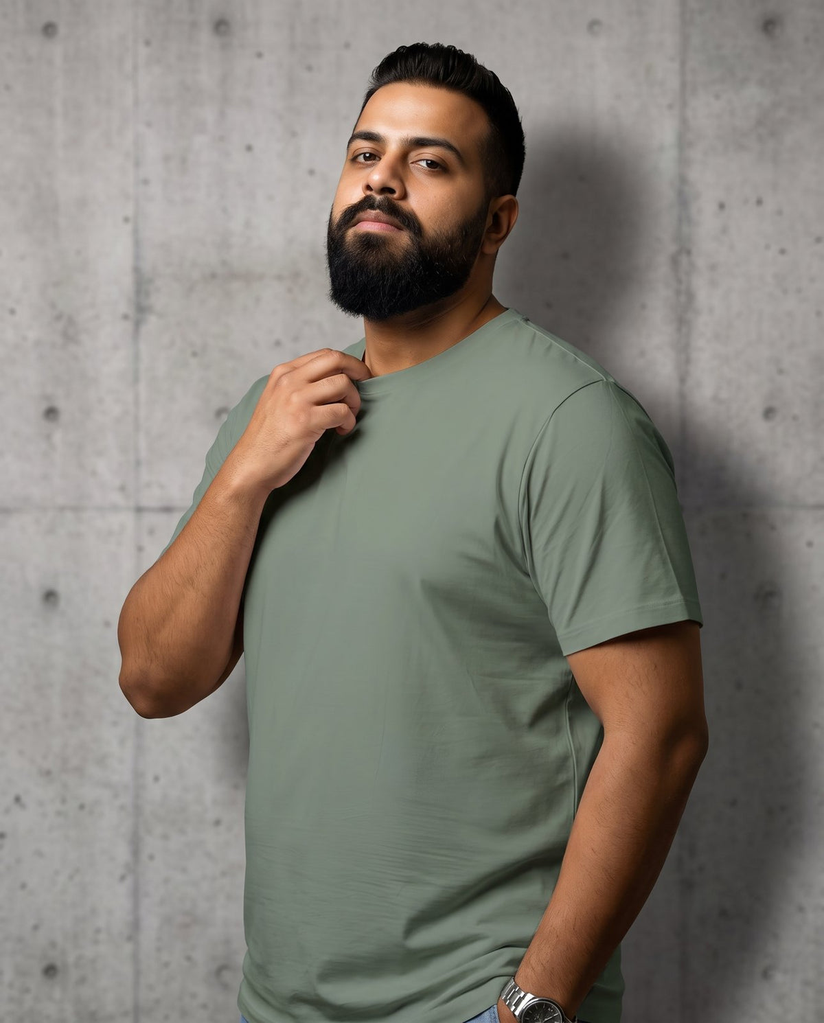 BRATMA Men's plus size t-shirt Olive