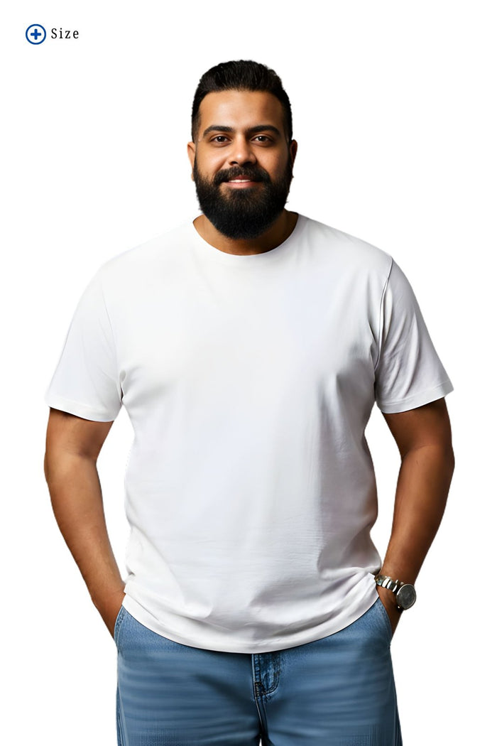 BRATMA Men's plus size t-shirt White