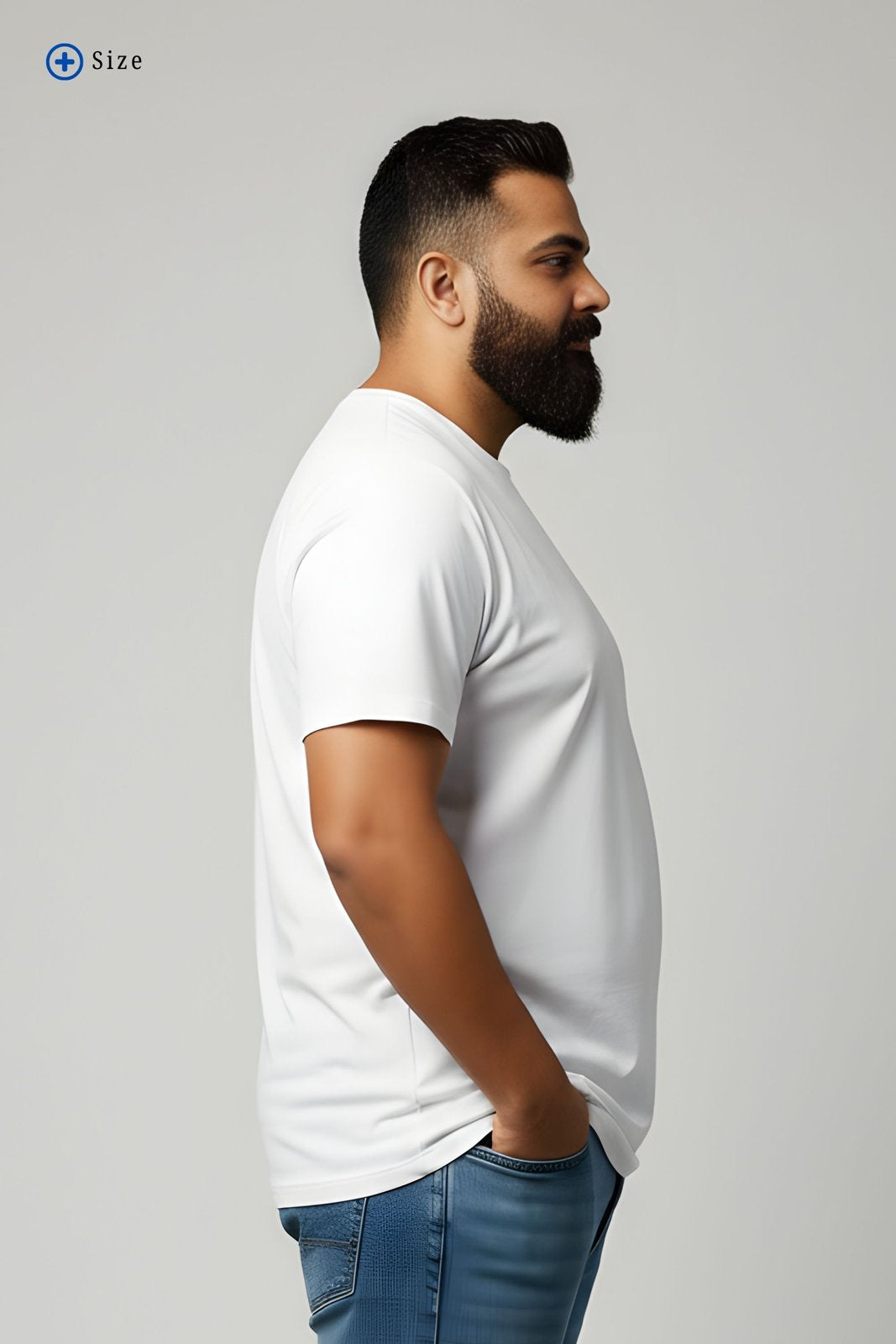 BRATMA Men's plus size t-shirt White