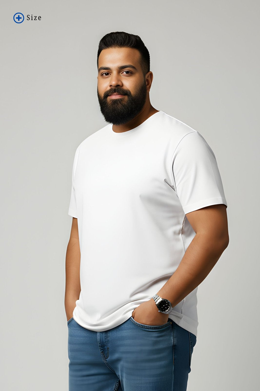 BRATMA Men's plus size t-shirt White