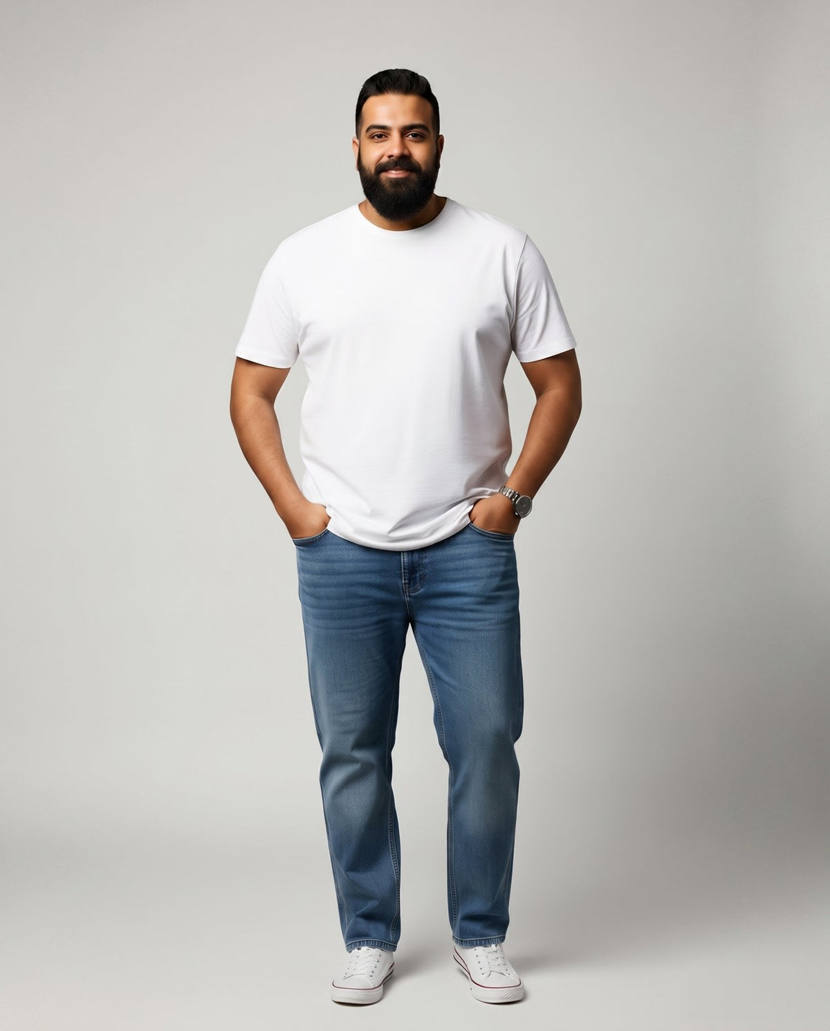 BRATMA Men's plus size t-shirt White